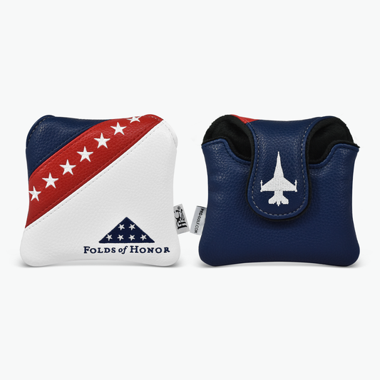 Folds of Honor Elite Vintage College Mallet Putter Cover (Red, White & Blue)
