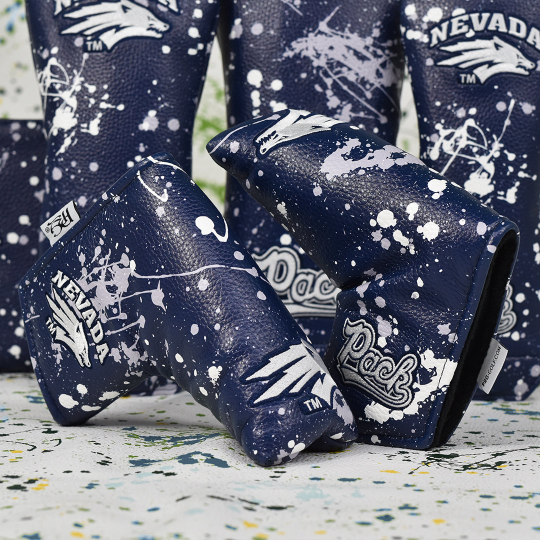 University of Nevada Reno Paint Splash Blade Putter Cover