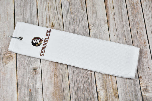 Florida State Seminoles Cross Tri-Fold Towel (White)