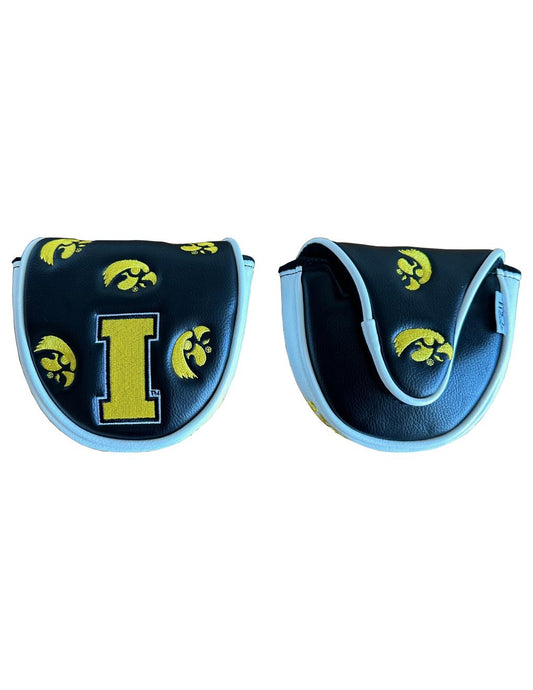 University of Iowa Hawkeye's Studio Mallet Putter Cover (Black/White)