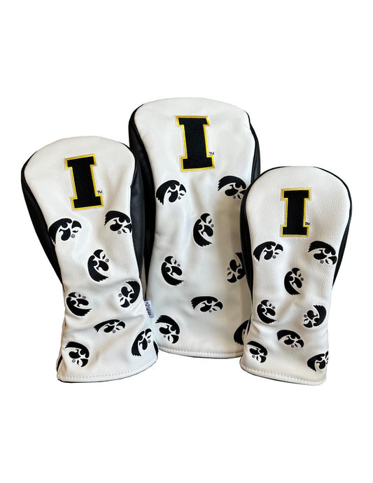 University of Iowa Hawkeye's Studio Wood Covers (White/Black)