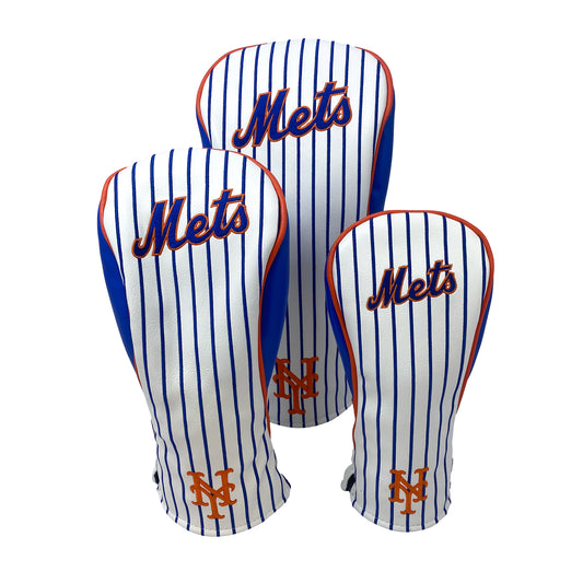 New York Mets Headcovers (White/Blue Pinstripe)