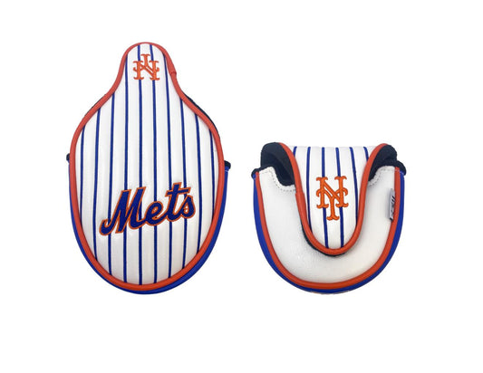 New York Mets Mallet Putter Cover (White/Blue Pinstripe)