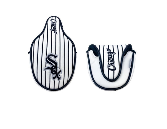 Chicago White Sox Mallet Putter Cover (White/Black Pinstripe)