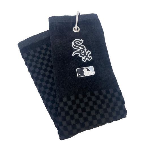 Chicago White Sox Cross Tri-Fold Towel (Black)