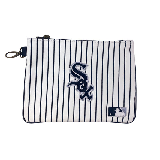 Chicago White Sox Premium Zip Tote (White/Black Pinstripe)