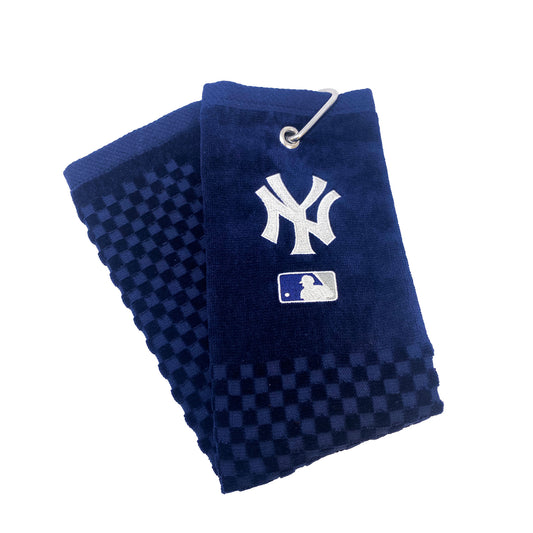 New York Yankees Cross Tri-Fold Towel (Navy)