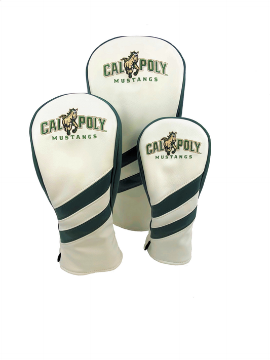 Cal Poly Mustangs Heritage Track Wood Covers (White/Green)