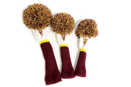 Arizona State Sun Devils POM Headcovers (White and Burgundy)