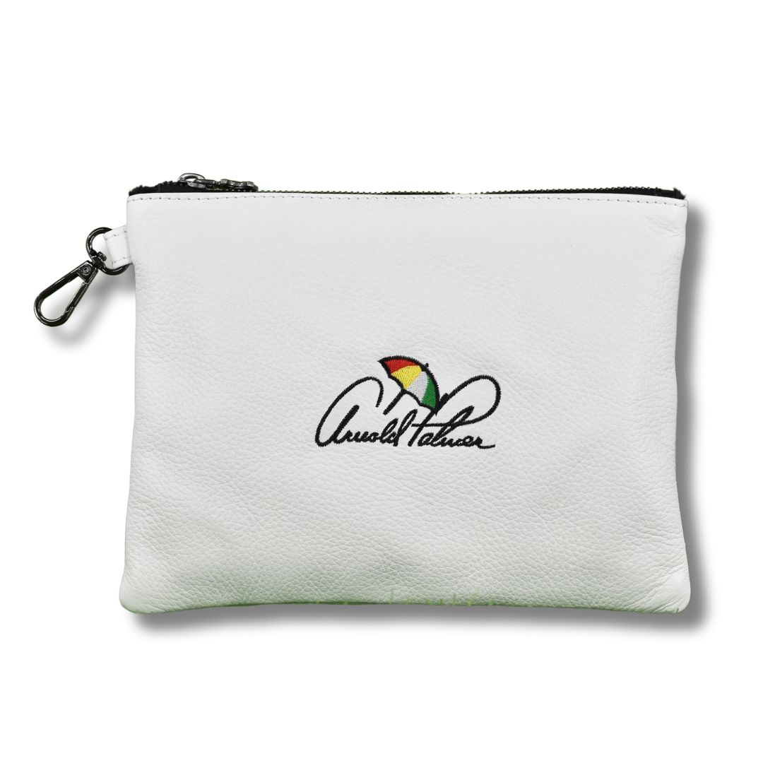 Arnold Palmer Vanto Vintage Genuine Leather Premium Zip Tote (White)