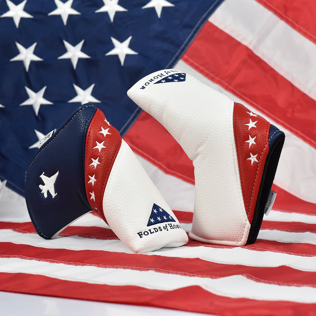 Folds of Honor Elite College Blade Putter Cover (Red, White & Blue)