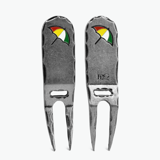 2025 Arnold Palmer Antique Silver Chiseled Divot Tool (Dual-Prong)
