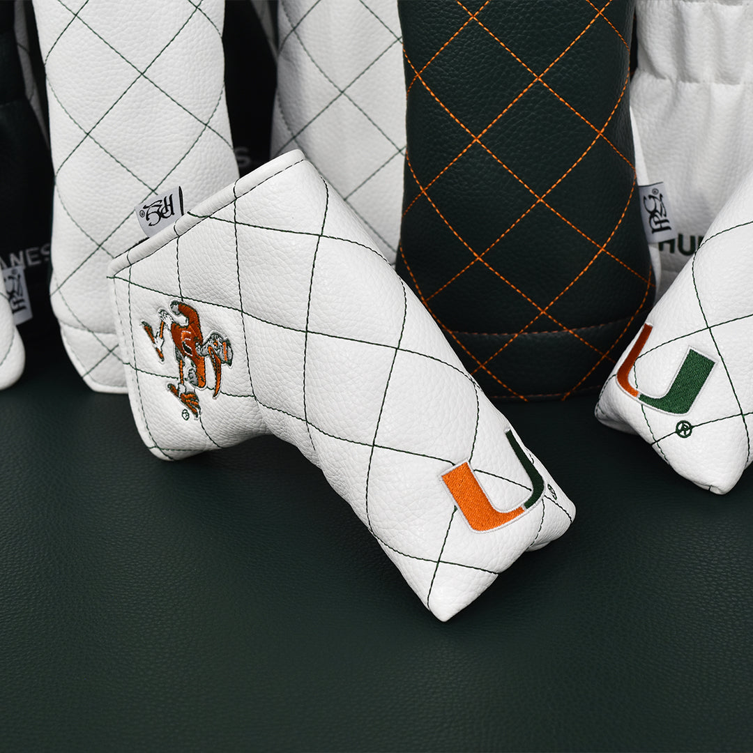 University of Miami Quilt Stitch Blade Putter Cover
