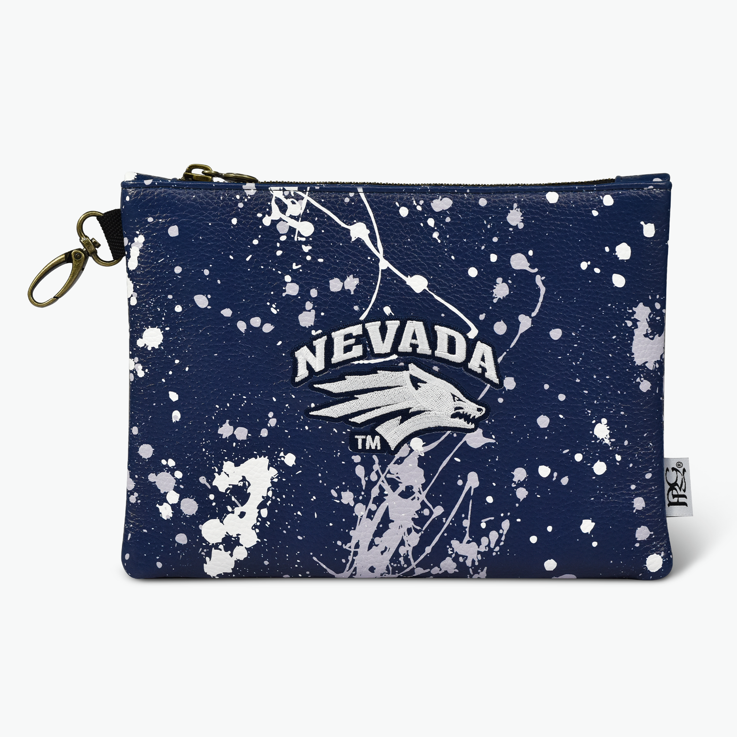 University of Nevada Reno Paint Splash Premium Zip Tote Bag