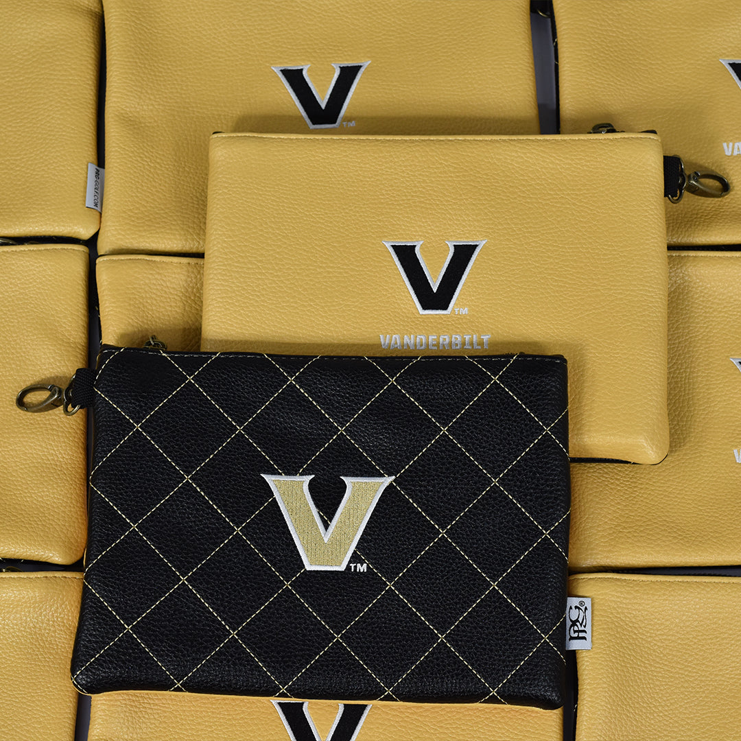 Vanderbilt University Quilt Stitch Premium Zip Tote Bag