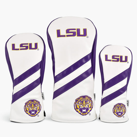 LSU Tigers Track Wood Covers (White/Purple)