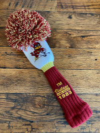 Iowa State University "Vintage" POM Wood Cover (White/Burgundy)