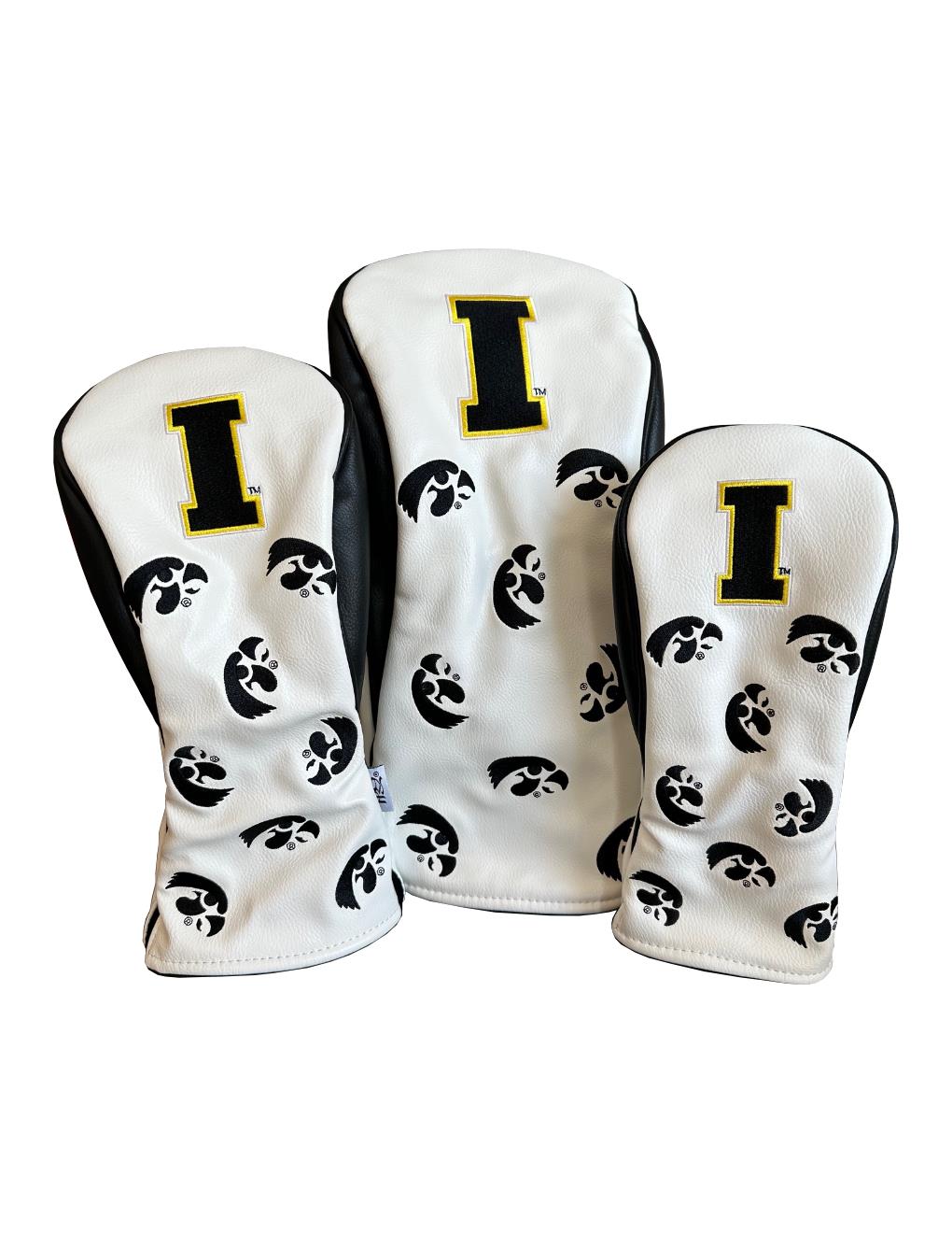University of Iowa Hawkeye's Studio Wood Covers (White/Black)