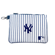 New York Yankees Premium Zip Tote (White/Navy Pinstripe)