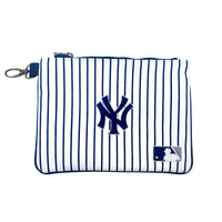 New York Yankees Premium Zip Tote (White/Navy Pinstripe)