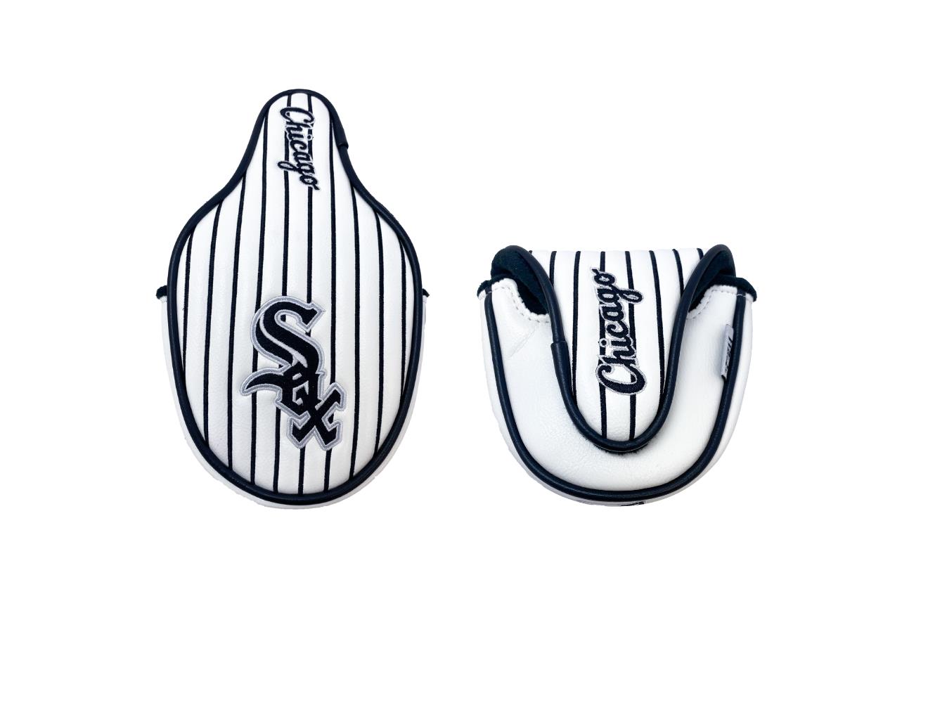 Chicago White Sox Mallet Putter Cover (White/Black Pinstripe)