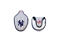New York Yankees Mallet Putter Cover (White/Navy Pinstripe)