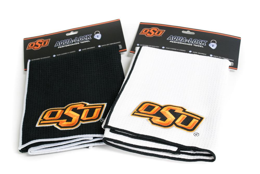 Oklahoma State University Aqua-Lock Caddy Golf Towel (Black or White)