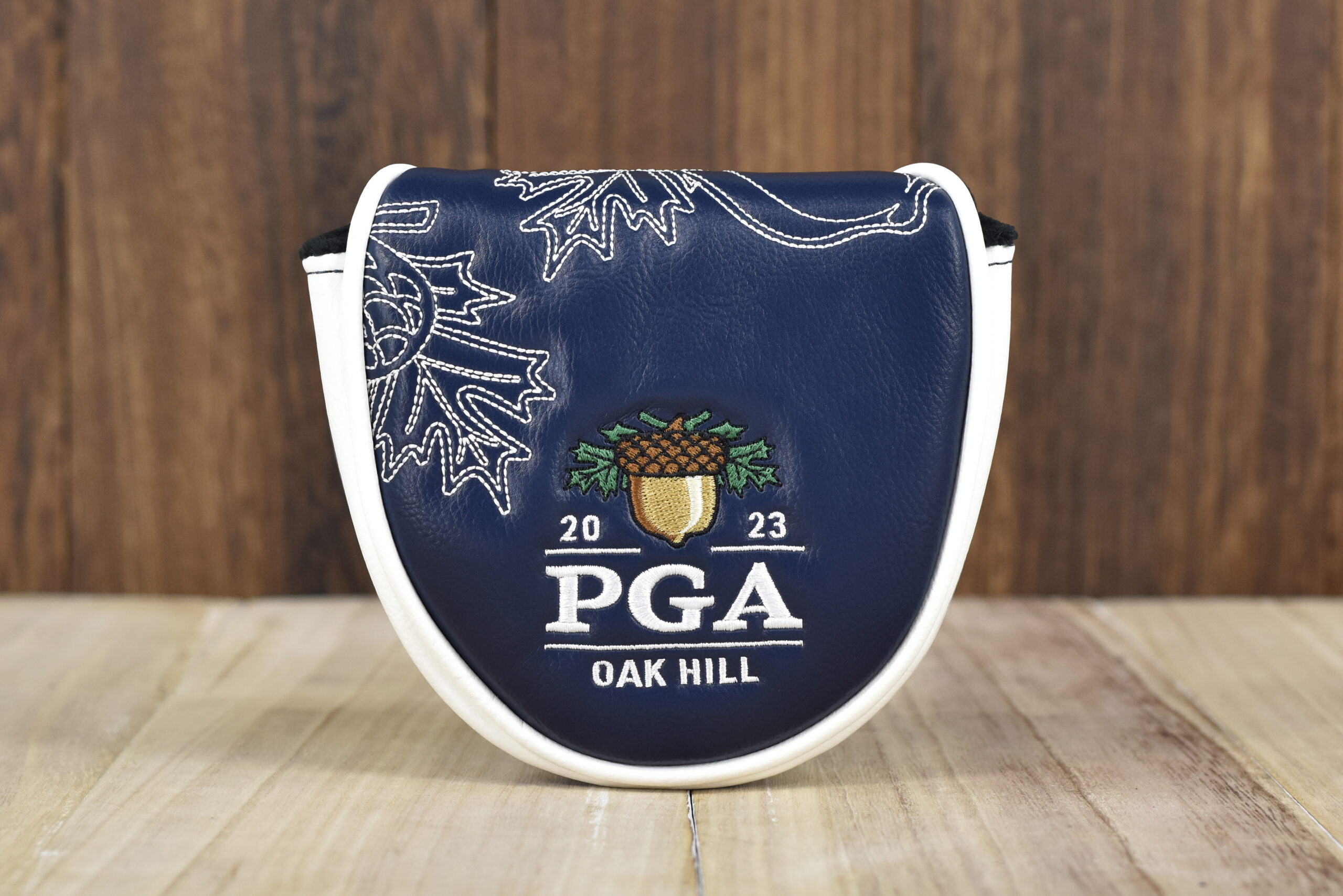 2023 PGA Championship Oak Hill Studio Ghost Stitch Mallet Putter Cover  (Navy/White)